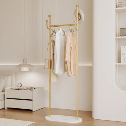 Clothing Rack, Golden Metal Freestanding Heavy Duty Clothes Rack with Marble Base - view 6
