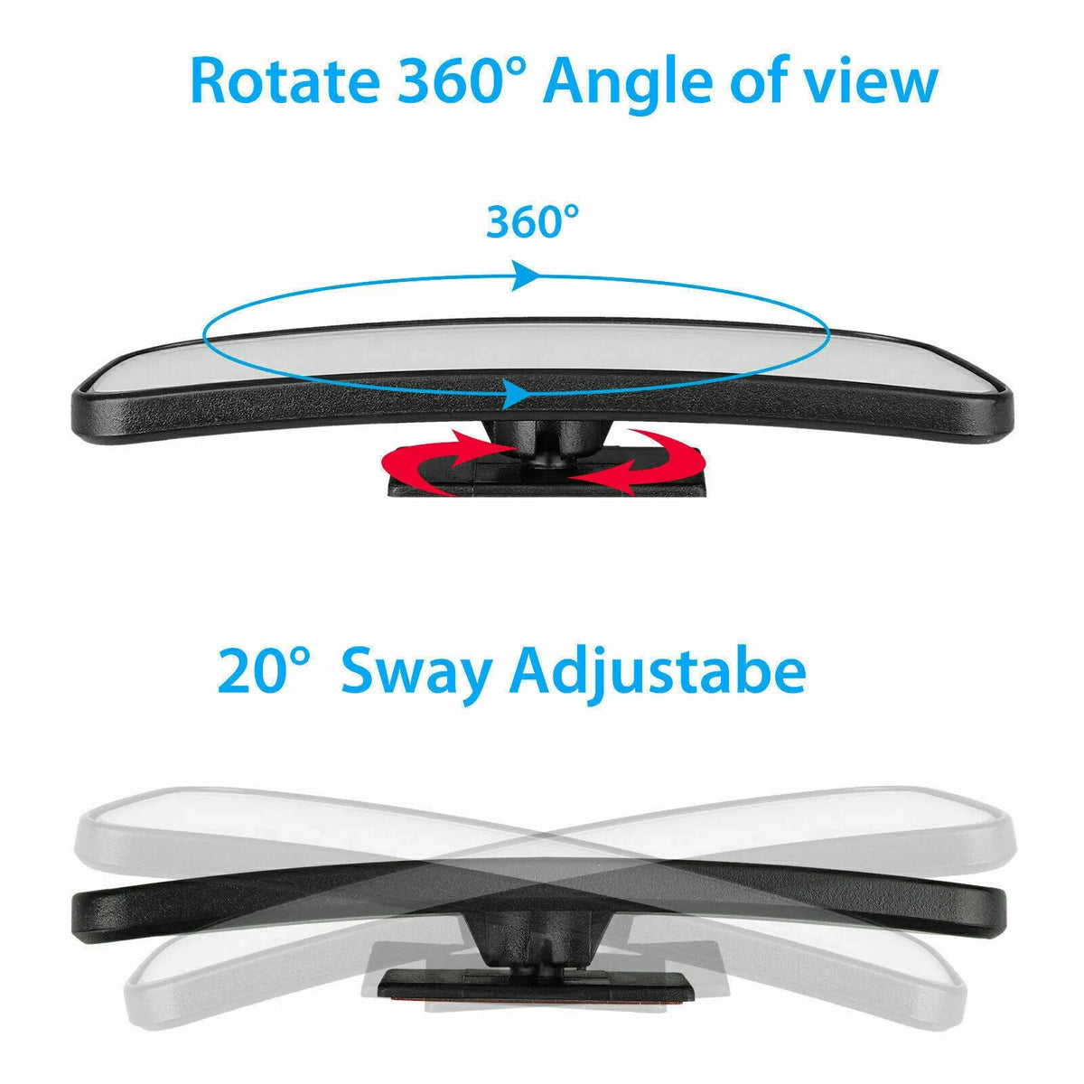 2x 360° Stick on Rear View Auxiliary Blind Spot Mirror Wide Angle Car Truck SUV - view 10