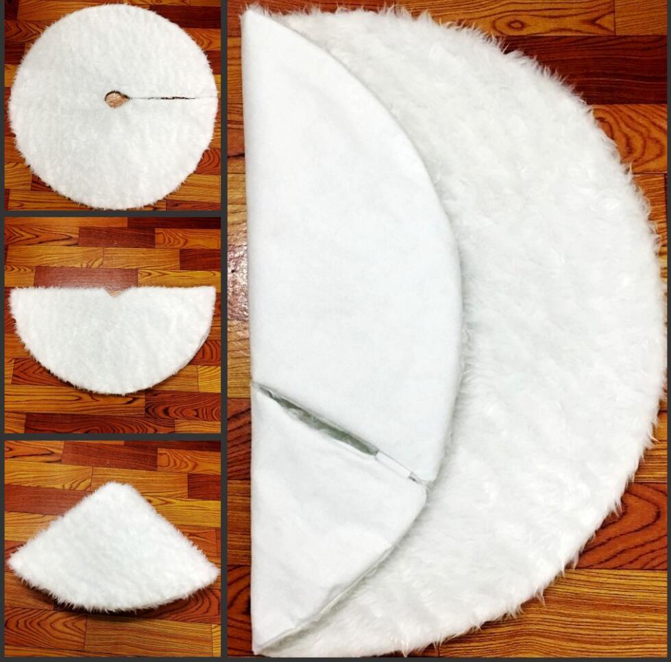 Pure white plush Christmas tree skirt Christmas plush tree skirt 78cm 90cm 122cm Christmas tree decoration tree - view 6