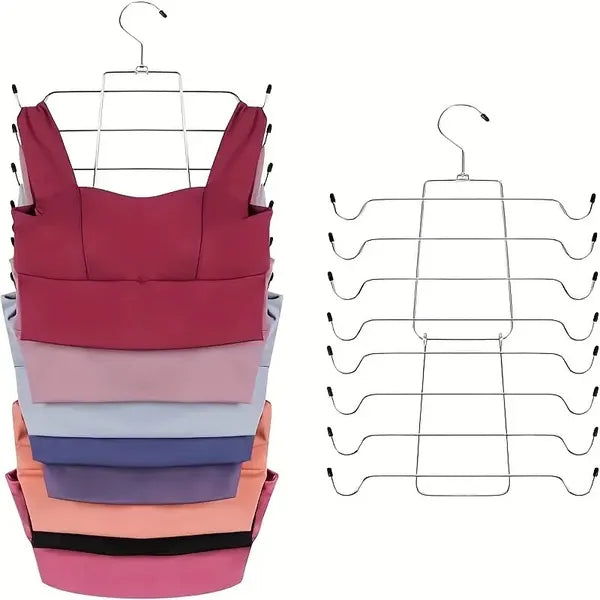 8-Layer Space-Saving Stainless Steel Underwear & Bras Organizer Hanger