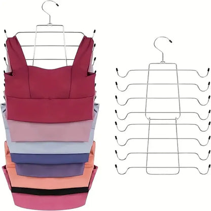 8-Layer Space-Saving Stainless Steel Underwear & Bras Organizer Hanger