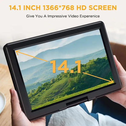 DBPOWER 16.9" Portable DVD Player With 14.1" HD Swivel Large Screen, Support DVD/USB/SD Card And Multiple Disc Formats - view 2
