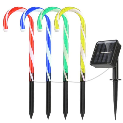 Solar Christmas Candy Cane Light IP55 Waterproof Stake Light - view 5