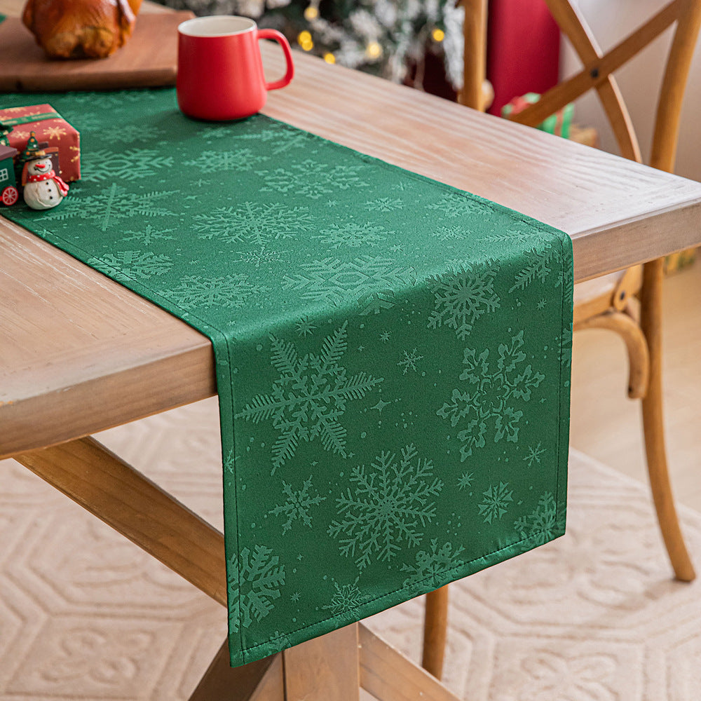 Christmas Table Runner Dark Jacquard Dining Table - view 9