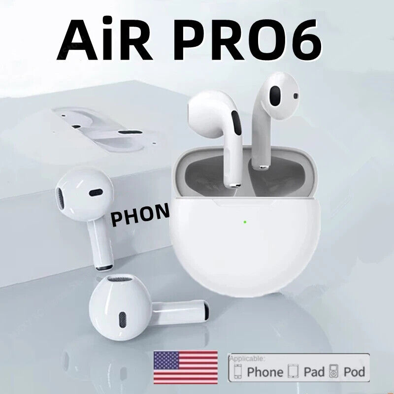 (blue)Air Pro 6 TWS Headphones Headset EarPhone Wireless Bluetooth Mini EarBuds HD - view 3