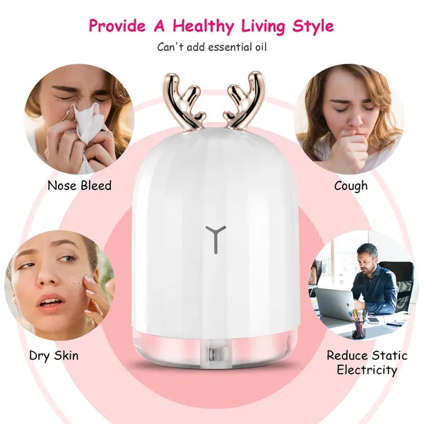 Ultrasonic Cool Mist Humidifier 220ml Air Diffuser Atomizer With 7 Color Breathing Lights For Home Office Gym Relax - view 5
