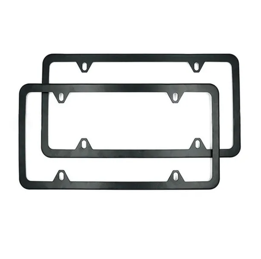 2x High Quality Stainless Steel Metal License Plate Frame Tag Cover Black New US - view 2