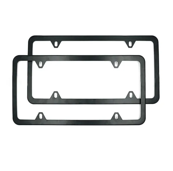 2x High Quality Stainless Steel Metal License Plate Frame Tag Cover Black New US - view 2
