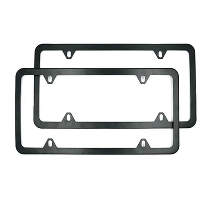 2x High Quality Stainless Steel Metal License Plate Frame Tag Cover Black New US - view 2