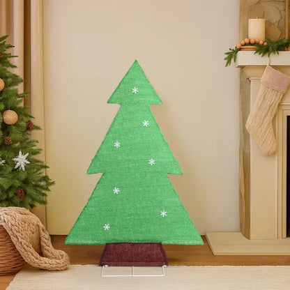 4FT Lighted Christmas Tree Yard Decorations, Pre-lit Holiday Decor With 110 Warm White LED Lights For Xmas Outdoor - view 6