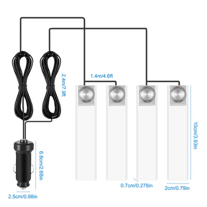 4Pcs Car Interior LED Atmosphere Light Car Charge - view 3