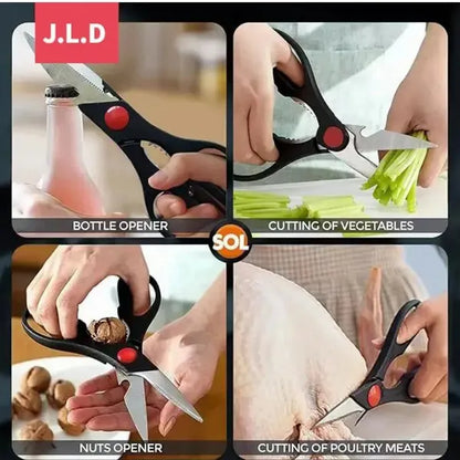 Food Scissors, Sharp Scissors With Nutcrackers, Bottle Opener, Can Opener, Vegetable Cutting Scissors - view 5