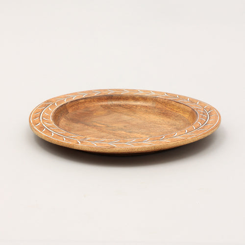 Handcrafted Wood Charger Plate Wooden Dinning Placemat Artisan Wood Tableware