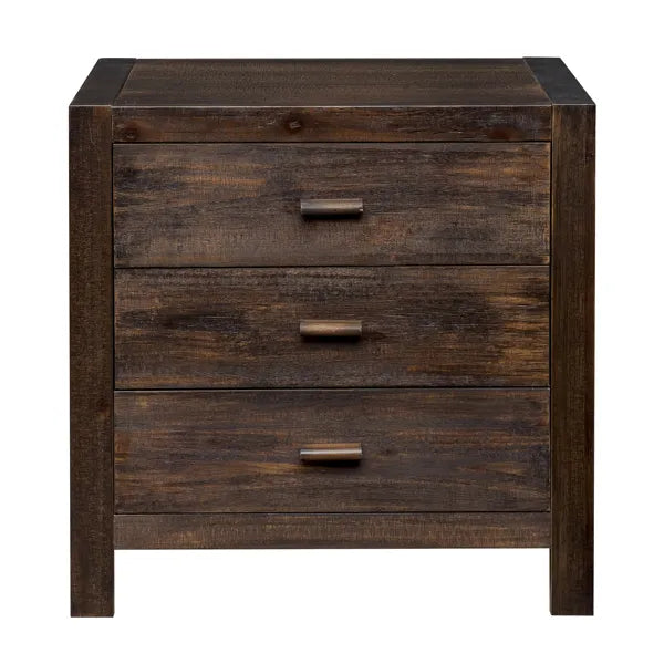 Wood Nightstand End Side Table with 3 Drawer for Living Room, Bedroom - view 10