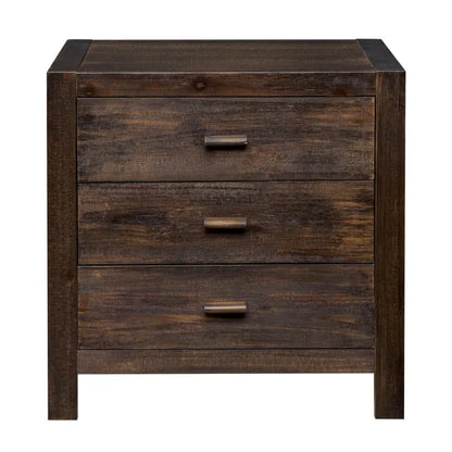 Wood Nightstand End Side Table with 3 Drawer for Living Room, Bedroom - view 10