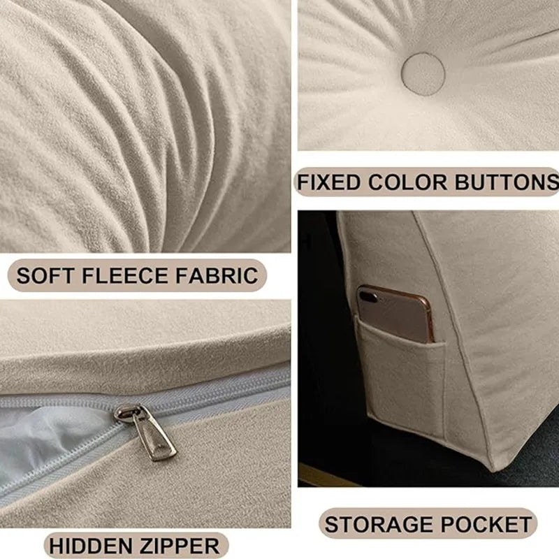 Triangle Reading Cushion With A Button-180x50x20cm - view 3