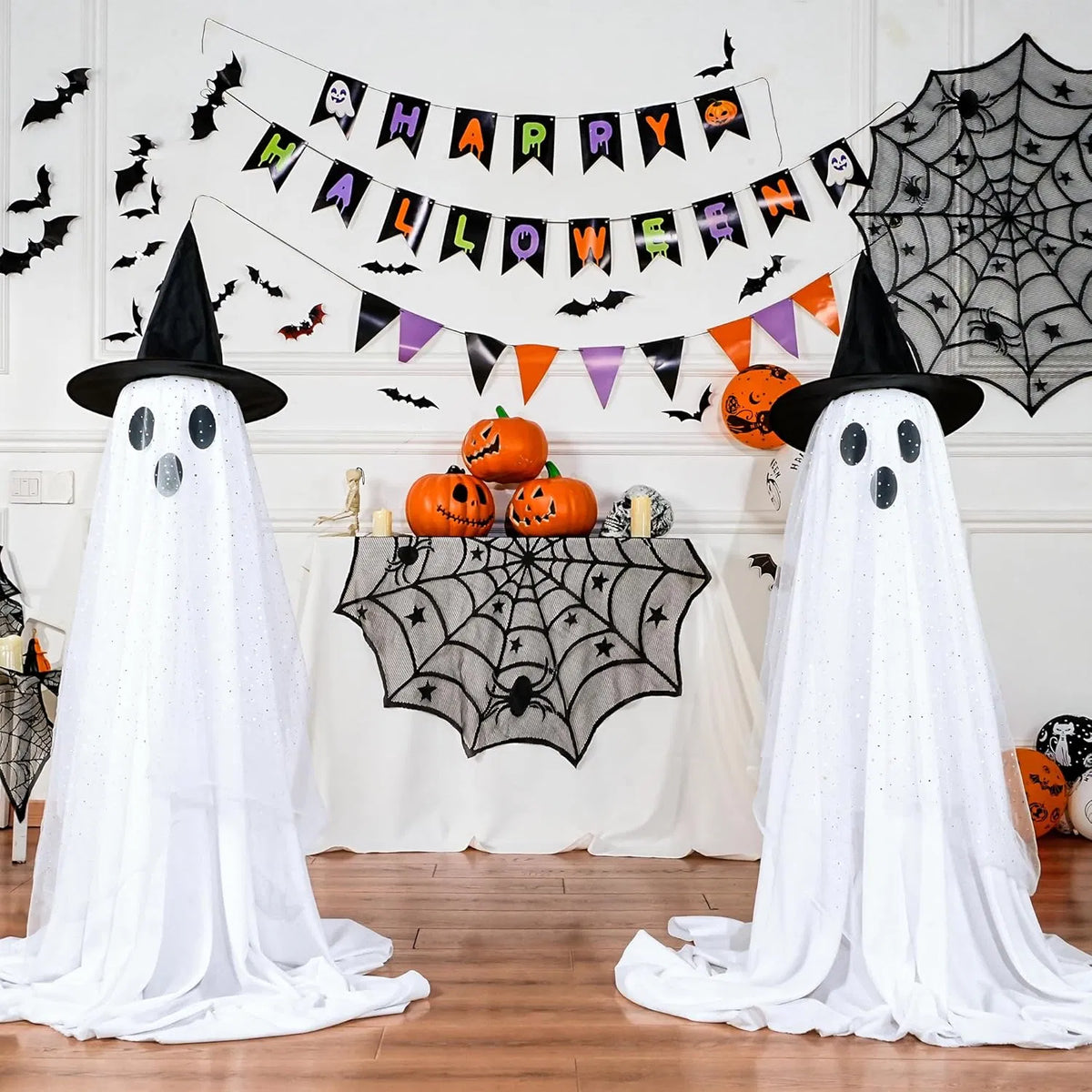 2Packs Halloween Decorations Outdoor,Halloweens Party Decoration Indoor,Spooky Ghost with Remote Control String Lights - view 7