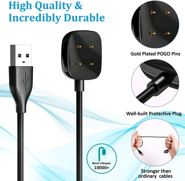 Wireless Charger For Sense Versa 3 4 Watch USB Fast Charging Dock Cable - view 3
