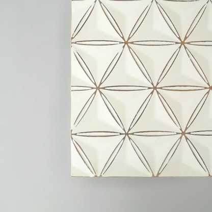White Square Shape Handcrafted MDF Wall Decor Elegant Home Accent - view 4