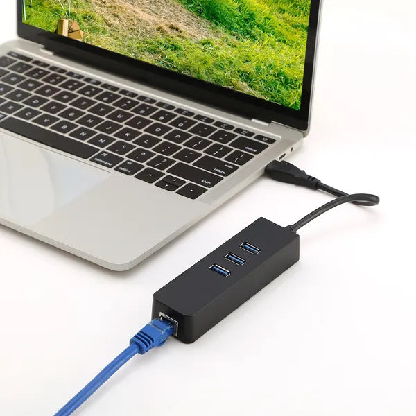3 Ports USB 3.0 Hub Gigabit Ethernet Adapter 10/100/1000 Mbps Converter LAN RJ45 Wired USB Network Adapter - view 2