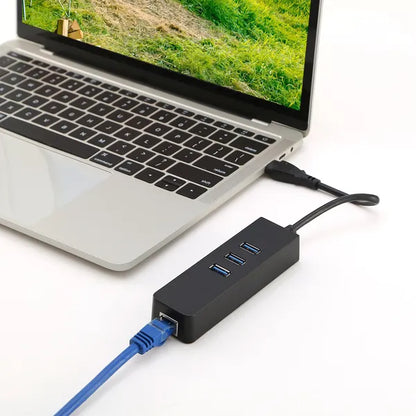 3 Ports USB 3.0 Hub Gigabit Ethernet Adapter 10/100/1000 Mbps Converter LAN RJ45 Wired USB Network Adapter - view 2