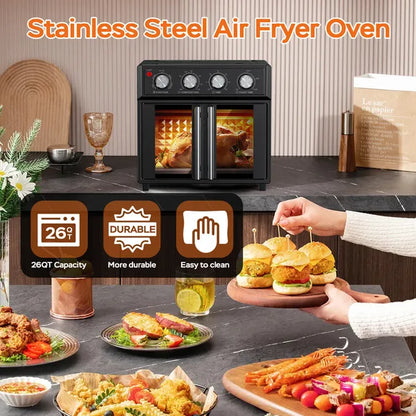 PlumChef 29.5 Quart Extra Large 6 Slices Air Fryer Convection Toaster Oven, French Door, 1700W - view 4