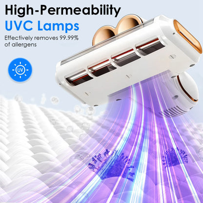 1Pc Mattress Vacuum Cleaner 16Kpa Bed Vacuum Cleaner Handheld Vacuums With Ultrasonic & UVC Light 18000 RPM Brushroll - view 7