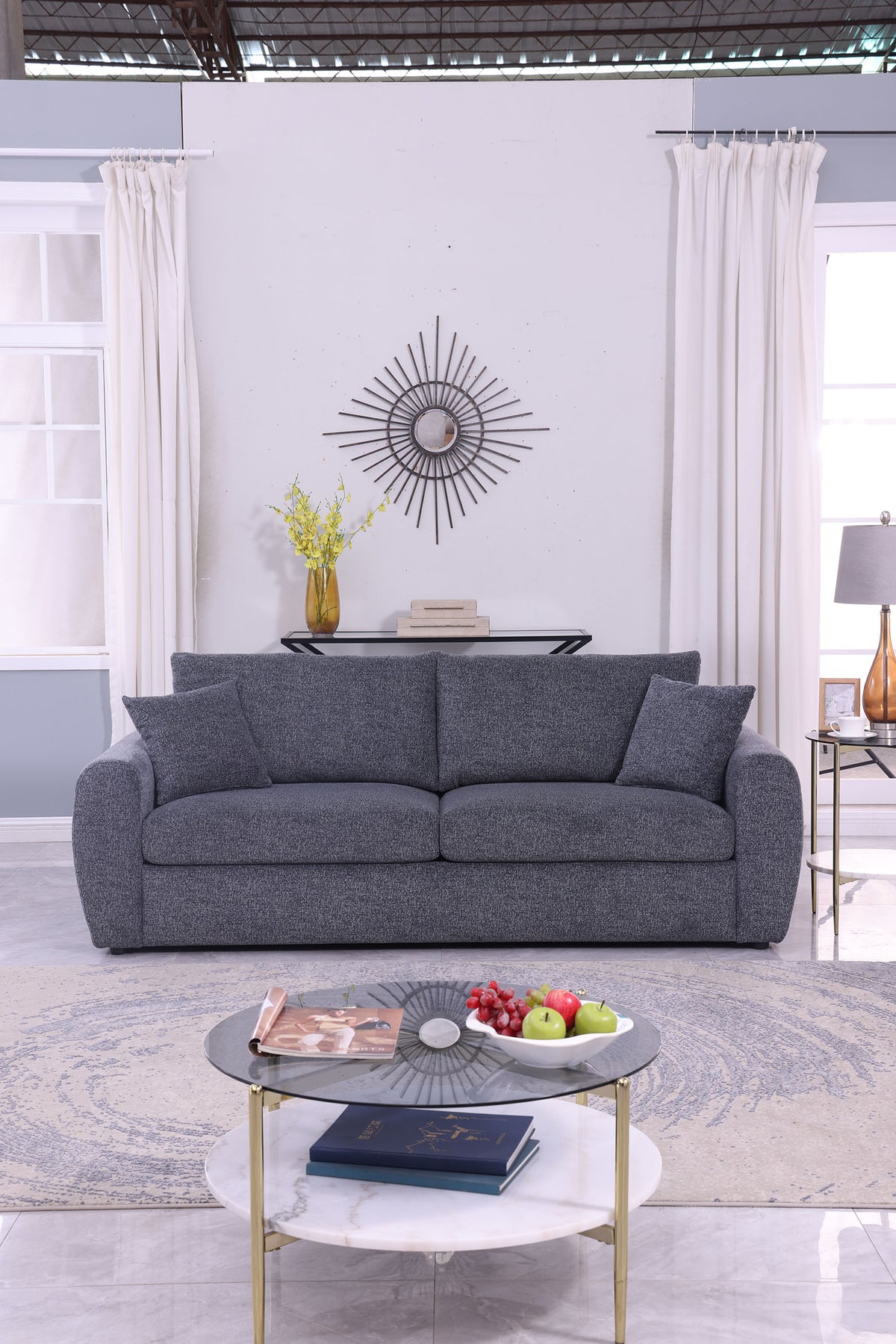 Modern Minimalist Comfortable Compressed GREY Sofa - view 5