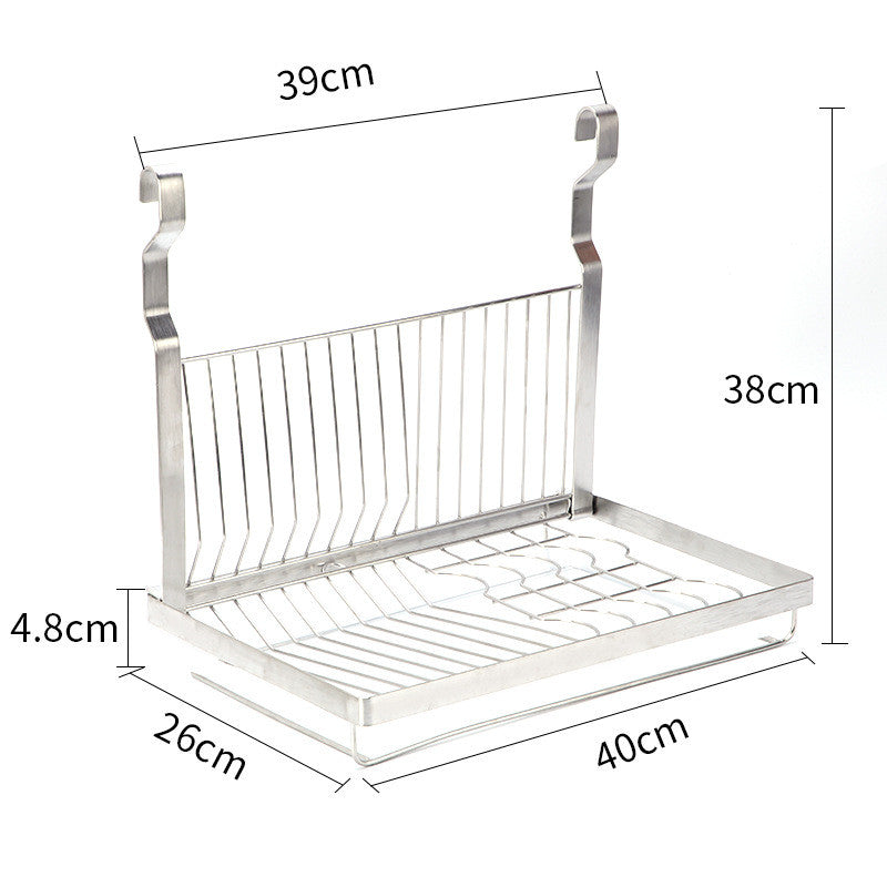 Stainless Steel Kitchen Organizer Multifunction Dish Drying Rack Wall Hanging Storage Holder Tableware Shelf Drainer - view 7