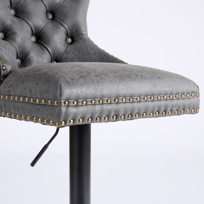 Aged And Retro PU Swivel Barstools Adjusatble Seat Height From 26-33 Inch - view 2