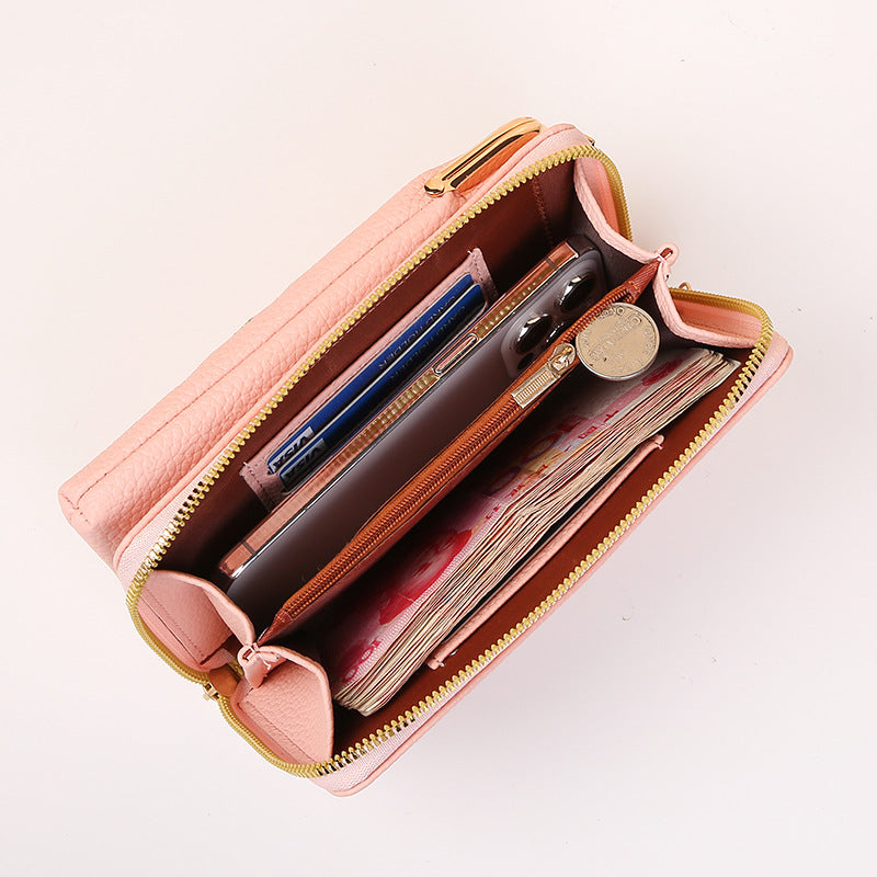 Flower Embroidery Phone Bag With Lock Buckle Outdoor Long Wallet Fashion Shoulder And Crossbody Bags - view 6