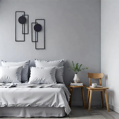 Abstract Line Iron Wall Art Set Modern Minimalist Black And White Decor For Living Room Bedroom Office Halloween Gift - view 2