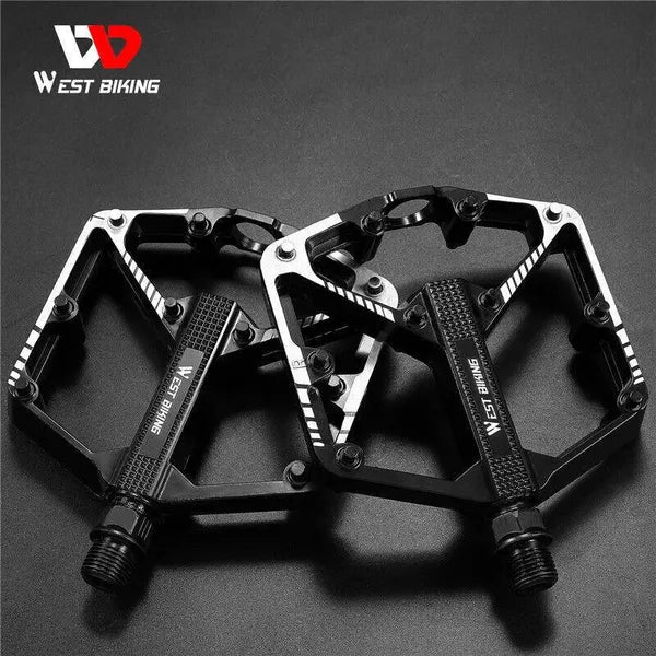 Bicycle Pedals DU Bearing Aluminum MTB Bicycle Pedals Black 9/16 Inch