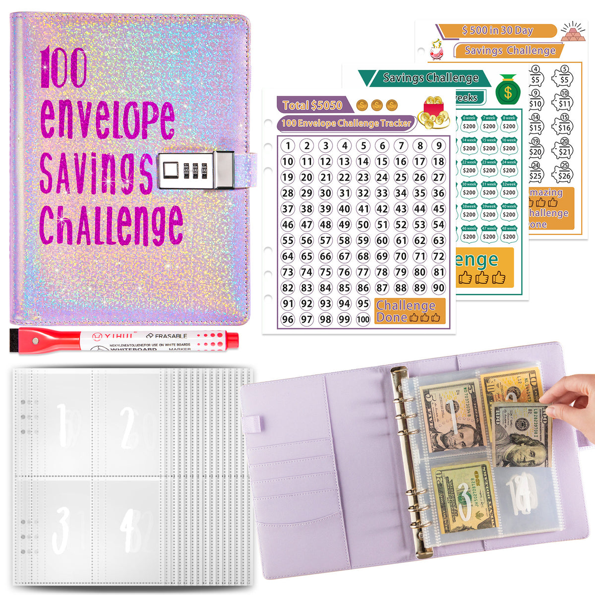 5A Money Saving Challenge Planner - view 5