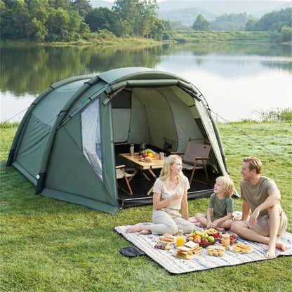 5-7 Person Inflatable Camping Tent With Screened Porch, Waterproof PU2000mm Family Cabin Tent For Outdoor Camping - view 3