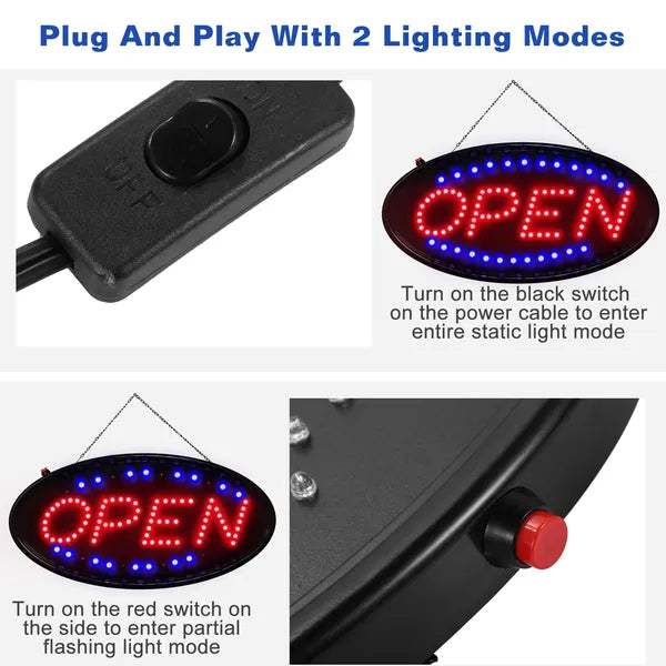 Ultra Bright LED Neon Open Sign Normal Lighting Store Business Sign Animated Motion - view 9