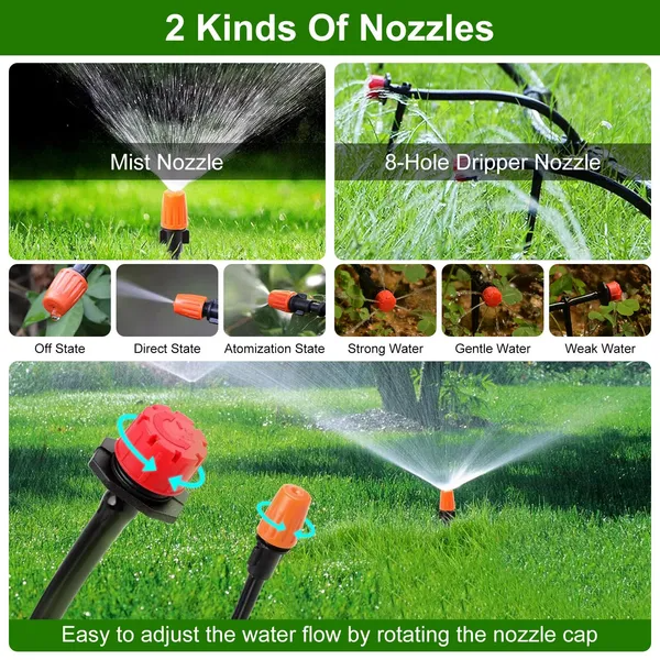 164FT Drip Irrigation Kit Automatic Garden Irrigation System Misting Plant Watering Drip Kit For Garden Greenhouse - view 4