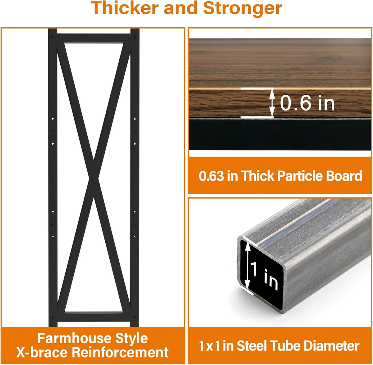 56.30'' Bakers Rack 4-Level Storage Shelves Metal And Wooden Kitchen Shelves, Kitchen Organizers And Storage - view 8