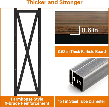 56.30'' Bakers Rack 4-Level Storage Shelves Metal And Wooden Kitchen Shelves, Kitchen Organizers And Storage - view 8