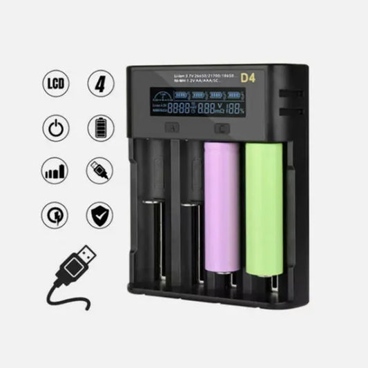 YONII 4-Slot USB LCD Smart Battery Charger For NiMH Li-ion SC/F6 AA AAA Batteries, 2025 - view 2