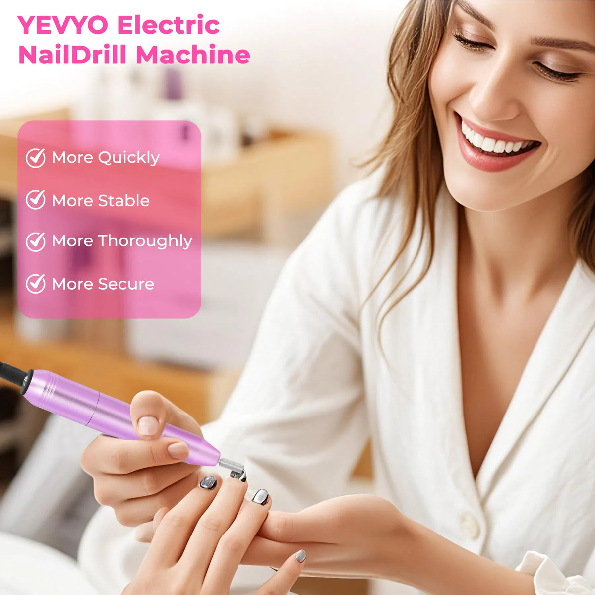 Portable Electric Nail Drill, Professional Nail File Kit For Acrylic, Gel Nails - view 2