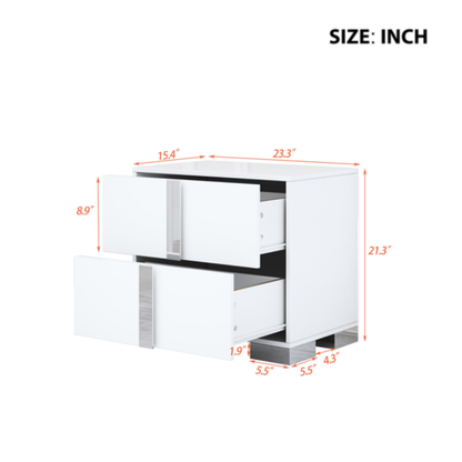 Elegant Nightstand With Metal Handle - view 6