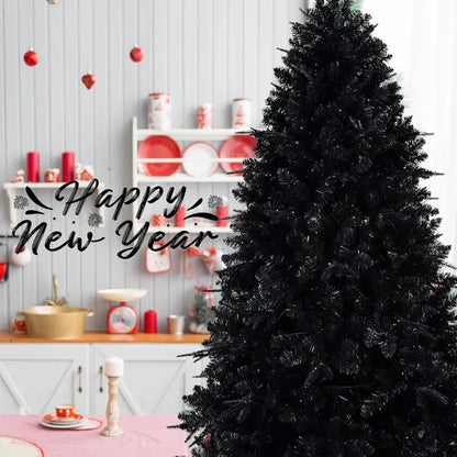 Artificial 5ft Black LED-lit Christmas Tree With 1076PE&PVC Mixed Branch Tips - view 2