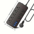 Regleta con protector de picos — 8 tomas + USB
