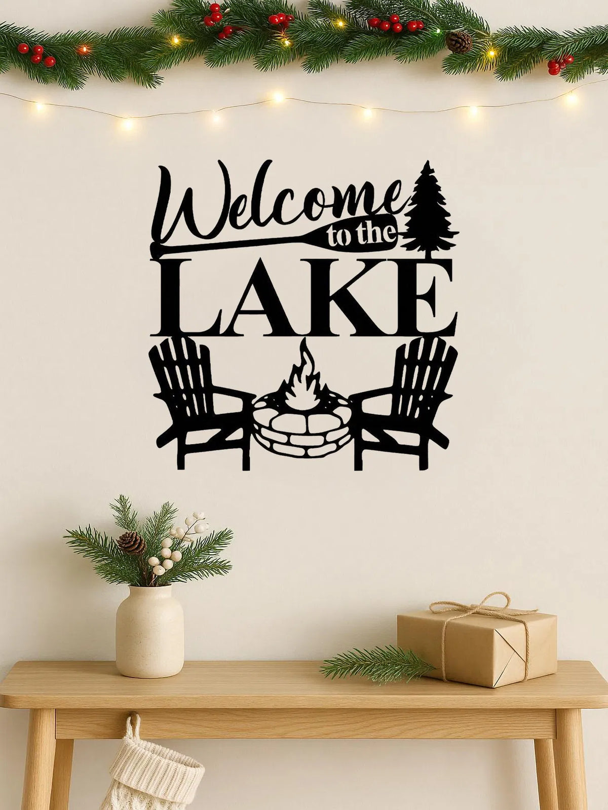 Modern Abstract Lake Waterproof Rust Resistant iron Wall Art Living Room Bedroom Office Patio Decor - view 6