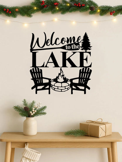 Modern Abstract Lake Waterproof Rust Resistant iron Wall Art Living Room Bedroom Office Patio Decor - view 6