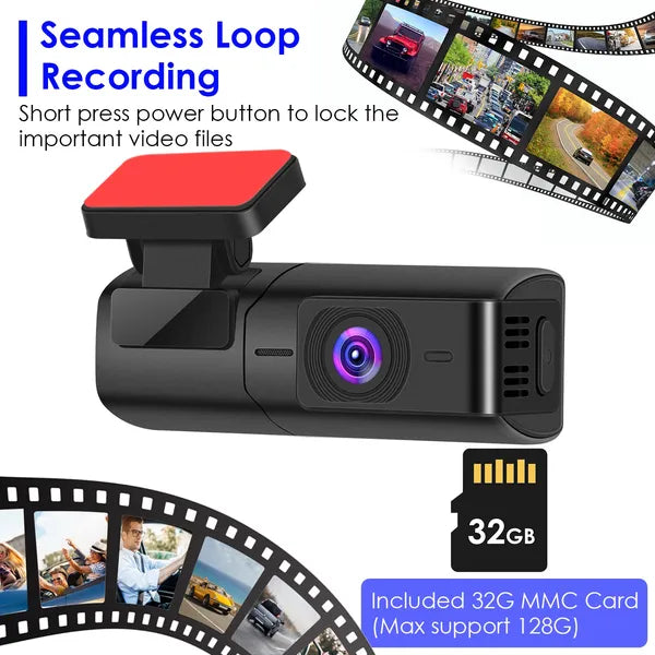 2K HD Front Dash Cam For Car With IPS Screen Night Vision Loop Recording Included 32G Storage Card 140° Wide Angle WiFi - view 4