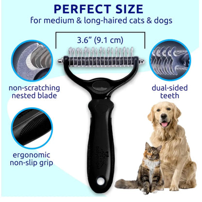 Black Pet Hair Removal Dog Brush for Hair Removal - Indoor Cats Use Cat Brush