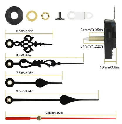 DIY Clock Parts Movement Quartz Mechanism Wall Replacement Repair Tool Hands Kit - view 5
