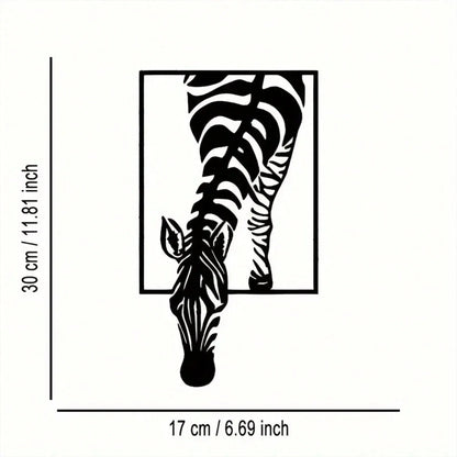 1 pieces Ultra practical minimalist zebra metal wall art, handmade iron stripe decoration - view 2